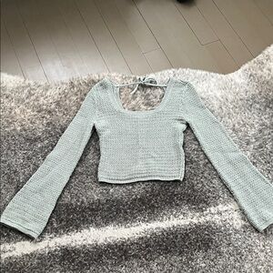 Hollister Sage Green Knit Crop Top